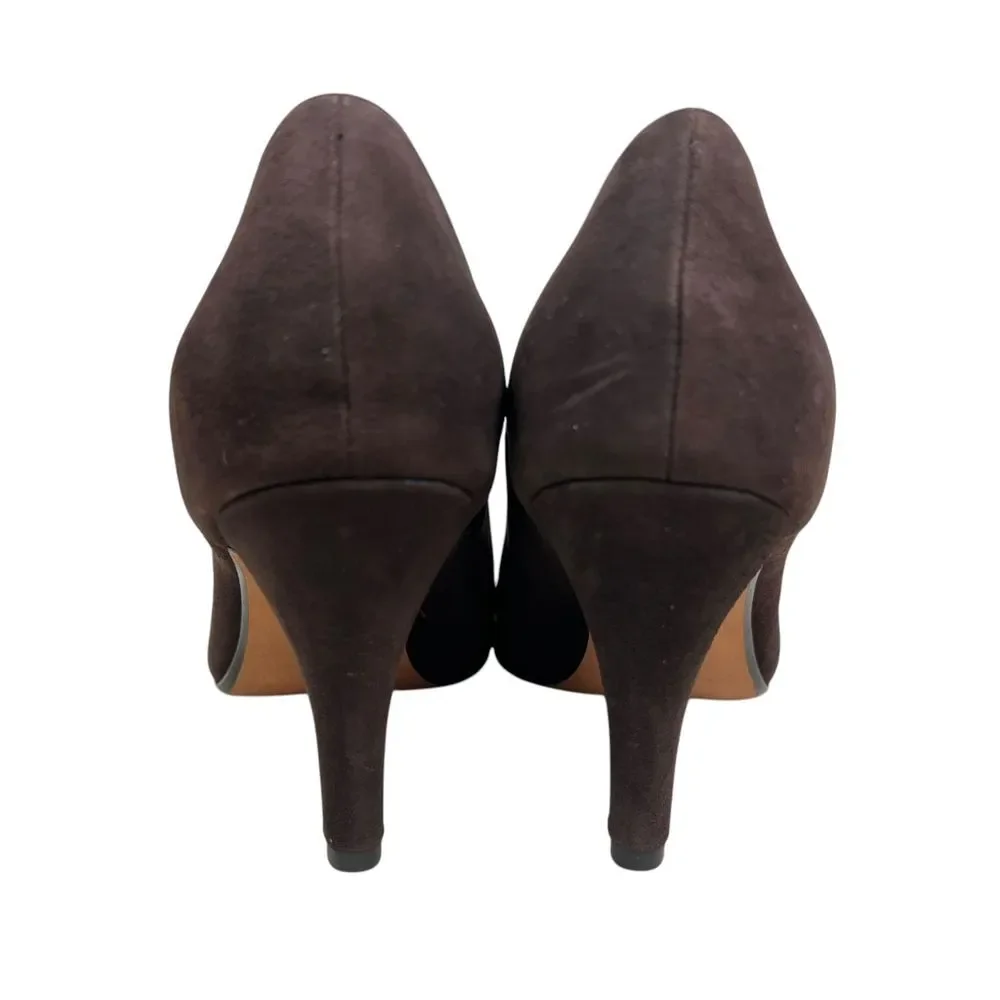 Taryn‎ Rose Womens Pumps Brown Suede Elastic Vamp Band Pointed Toe Size 9